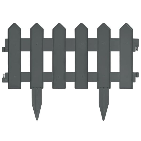 vidaXL Lawn Edgings 25 pcs Anthracite 10 m PP
