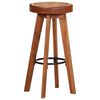 vidaXL Bar Stools 2 pcs Real Leather and Solid Wood Acacia