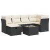vidaXL 6 Piece Garden Sofa Set with Cushions Black Poly Rattan