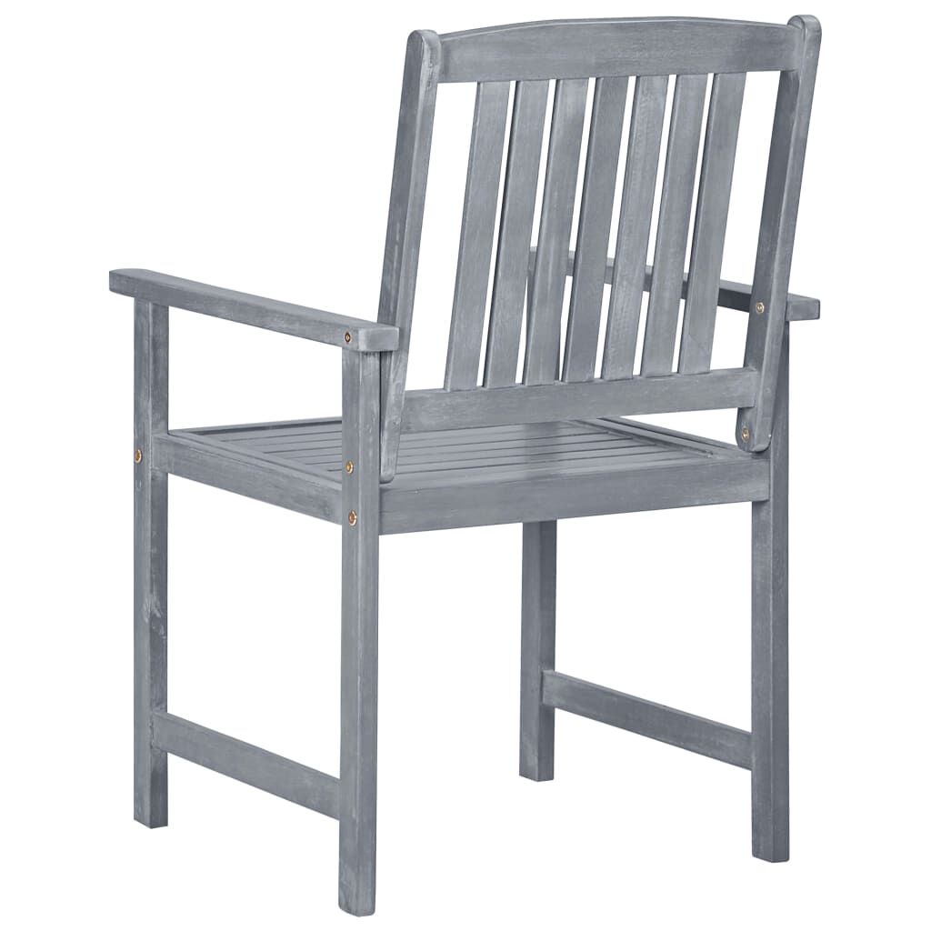vidaXL Garden Chairs with Cushions 4 pcs Grey Solid Acacia Wood