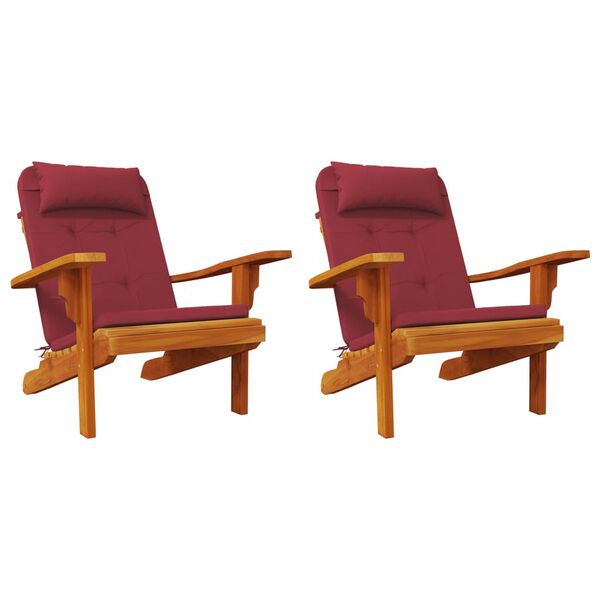 vidaXL Adirondack Chair Cushions 2 pcs Wine Red Oxford Fabric