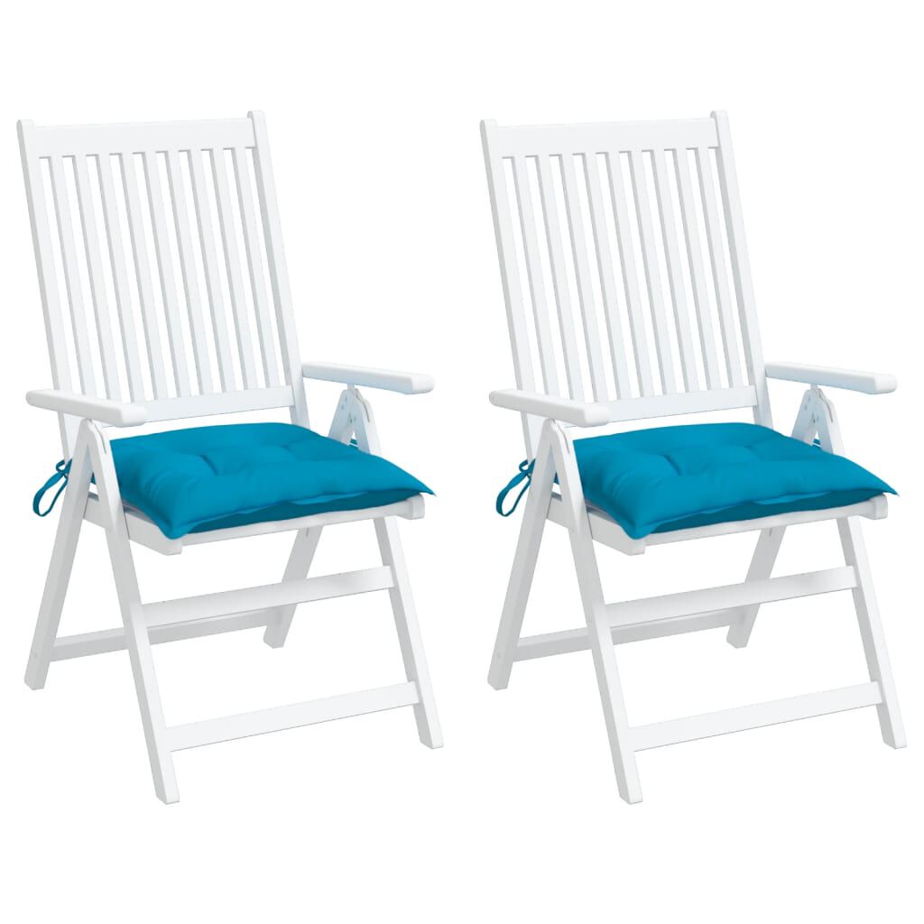 vidaXL Chair Cushions 2 pcs Light Blue 40x40x7 cm Oxford Fabric