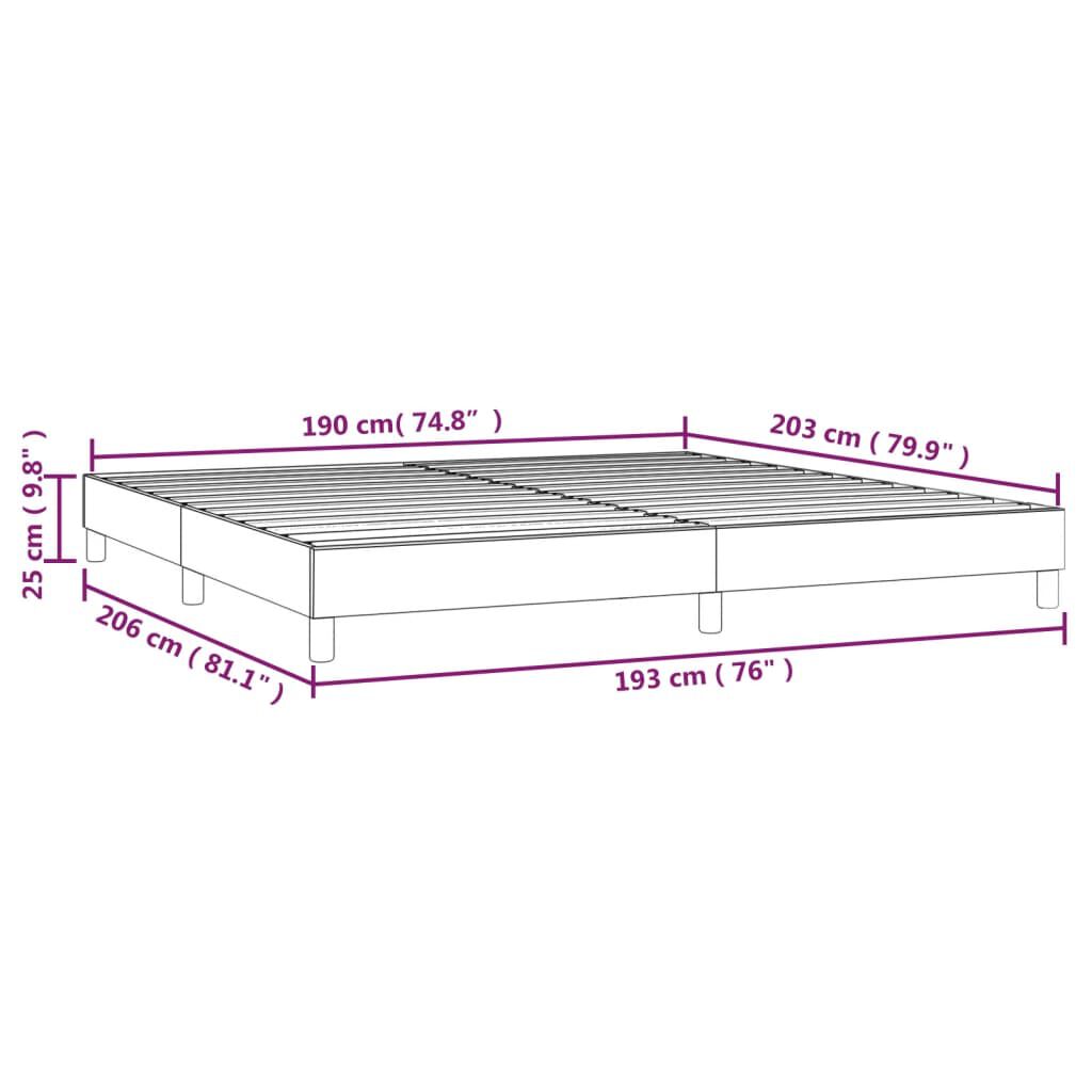 vidaXL Bed Frame without Mattress Light Grey King Fabric (US Only)