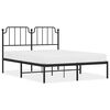 vidaXL Metal Bed Frame without Mattress with Headboard Black 150x200cm