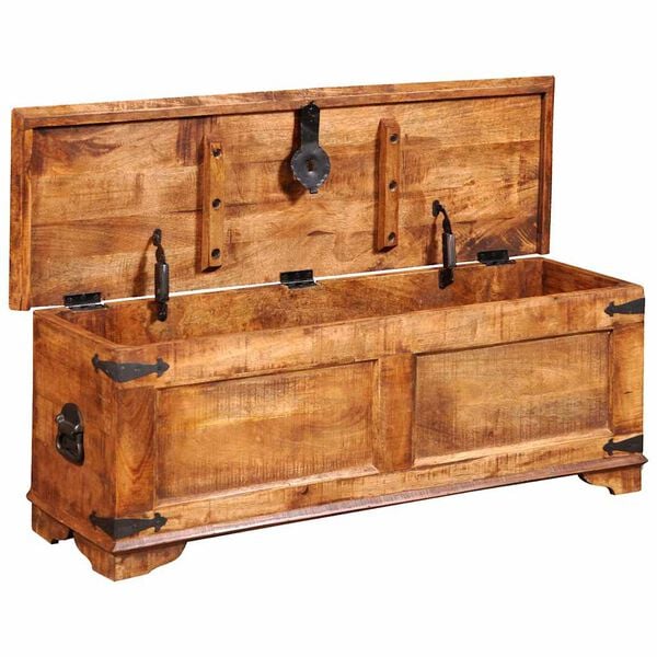 vidaXL Storage Chest Rough Mango Wood