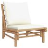 vidaXL Garden Chairs 2 pcs with Cream White Cushions Bamboo