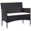 vidaXL 5 Piece Garden Lounge Set With Cushions Poly Rattan Black