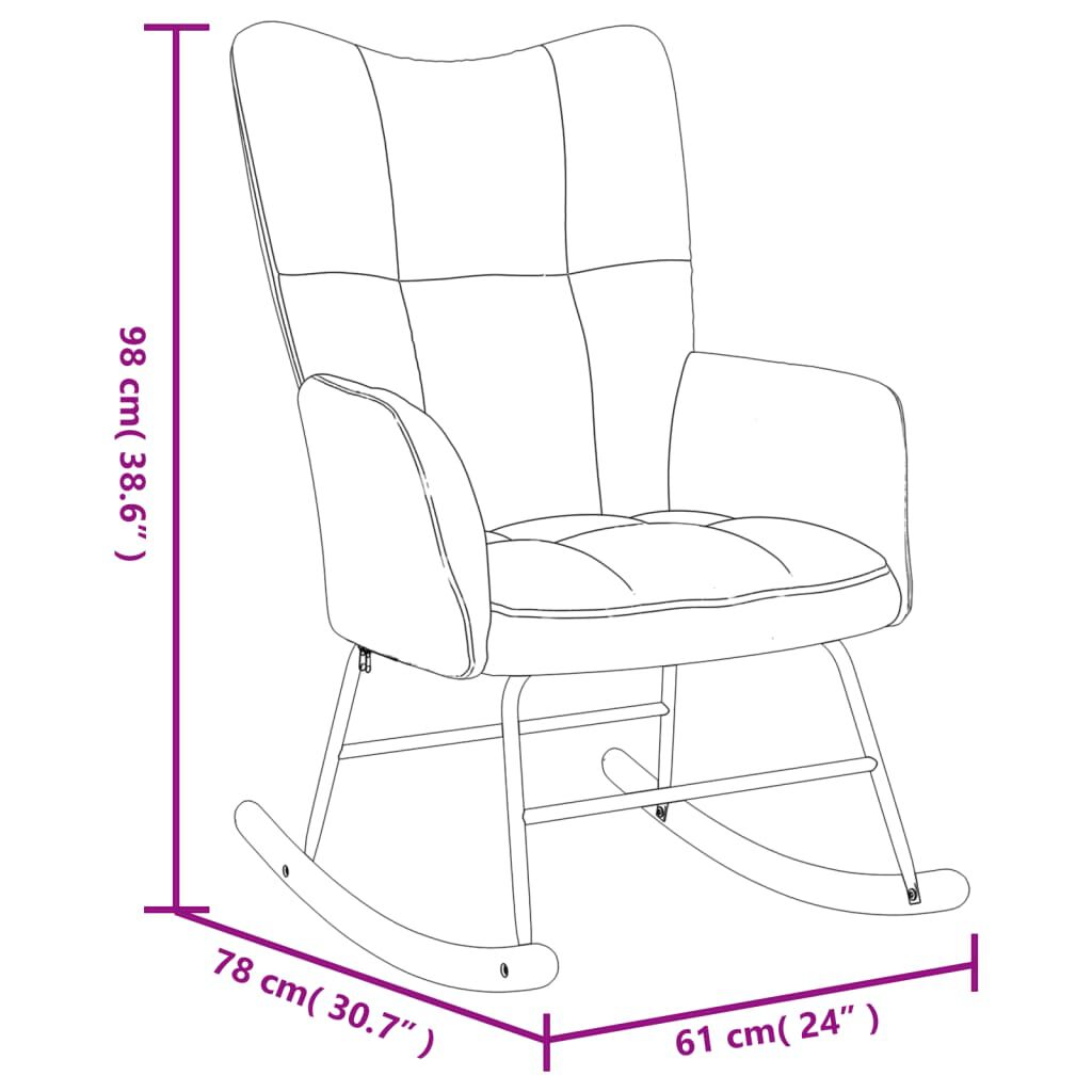 vidaXL Rocking Chair with a Stool Black Velvet