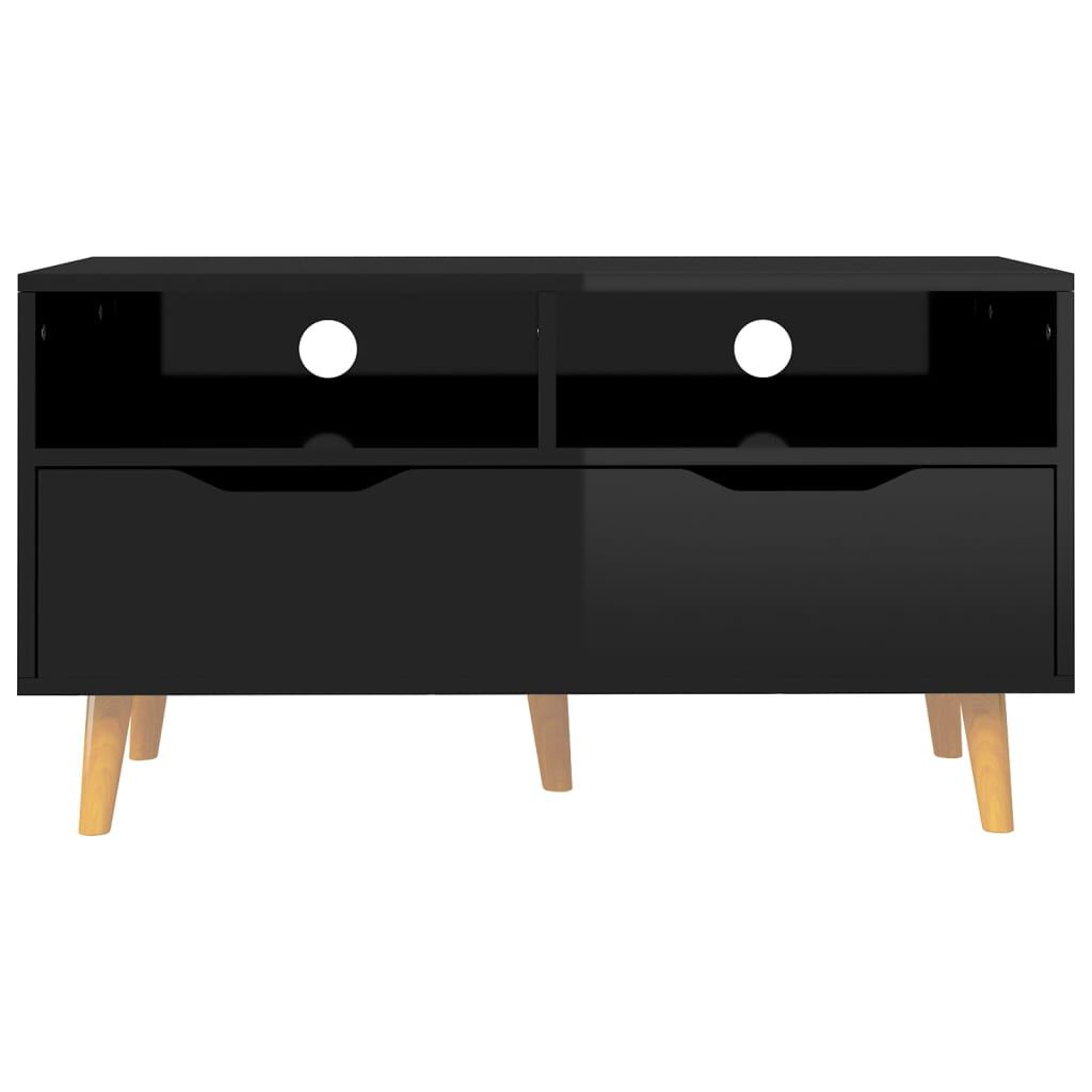 vidaXL TV Cabinet High Gloss Black 90x40x48.5 cm Engineered Wood