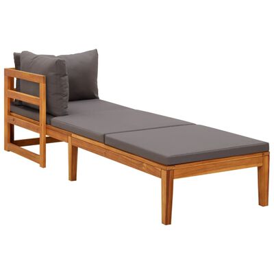 vidaXL 3 Piece Garden Lounge Set with Dark Grey Cushions Acacia Wood