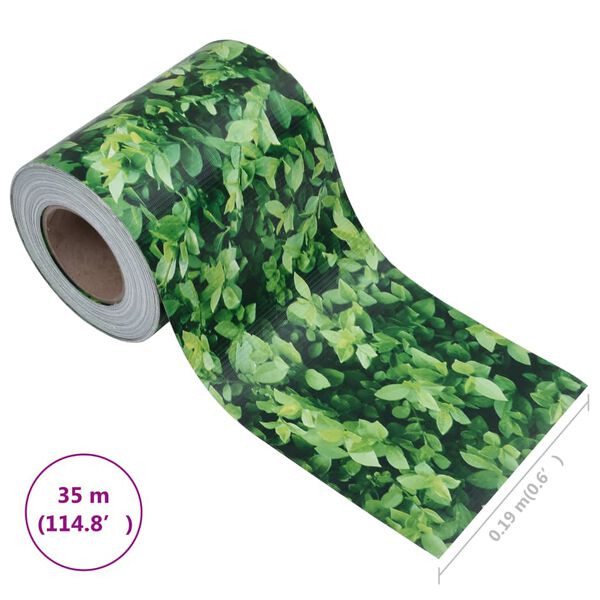 vidaXL Garden Privacy Screen PVC 35x0.19 m Green