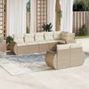 vidaXL 8 Piece Garden Sofa Set with Cushions Beige Poly Rattan