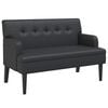 vidaXL Bench with Backrest Black 112x65,5x75 cm Faux Leather