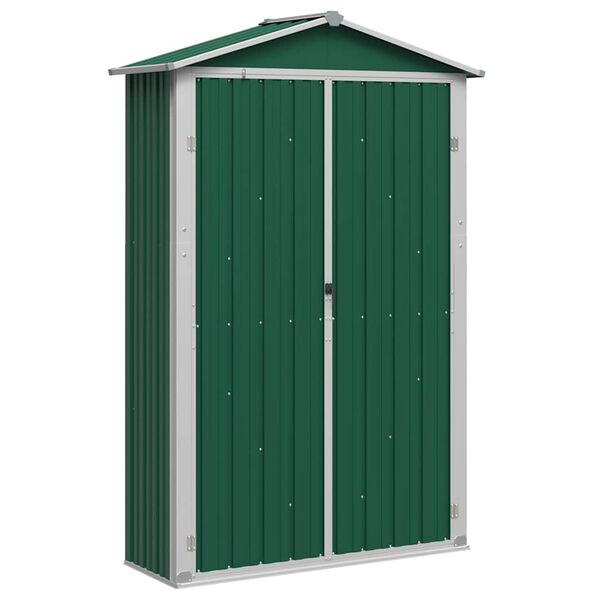 vidaXL Garden Shed Green 116x45x175 cm Galvanised Steel