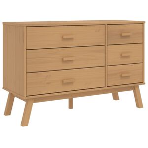 vidaXL Drawer Cabinet OLDEN Brown Solid Wood Pine
