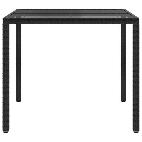 vidaXL Garden Dining Table Black 90 x 90 x 75 cm Poly rattan