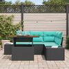 vidaXL Garden Dining Set with Cushion 5 pcs Black and Teal