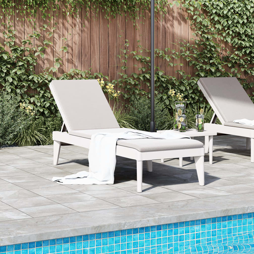 vidaXL Sun Lounger White 186x60x29 cm PP