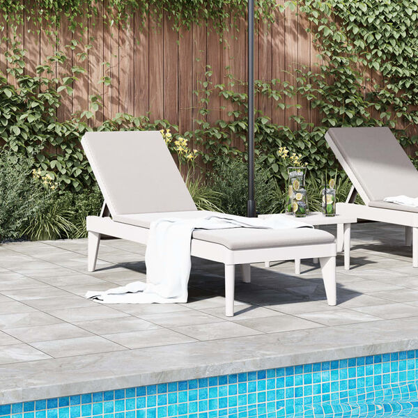 vidaXL Sun Lounger White 186x60x29 cm PP