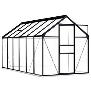 vidaXL Greenhouse with Base Frame Anthracite Aluminium 7.03 m&sup2;