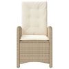 vidaXL 3 Piece Bistro Set with Cushions Beige Poly Rattan