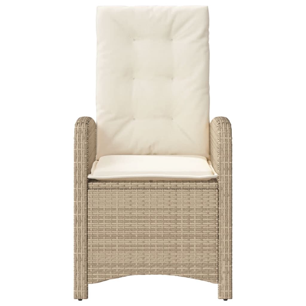 vidaXL 3 Piece Bistro Set with Cushions Beige Poly Rattan
