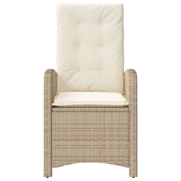 vidaXL 3 Piece Bistro Set with Cushions Beige Poly Rattan