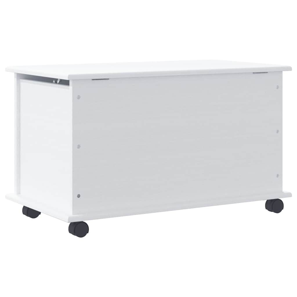 vidaXL Storage Chest with Wheels ALTA White 73x39.5x43 cm Solid Wood Pine