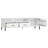 vidaXL TV Cabinet with Metal Legs White Solid Wood Pine OSLO