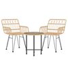 vidaXL 3 Piece Garden Dining Set Poly Rattan