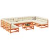 vidaXL 10 Piece Garden Sofa Set with Cushions Wax Brown Solid Wood Pine