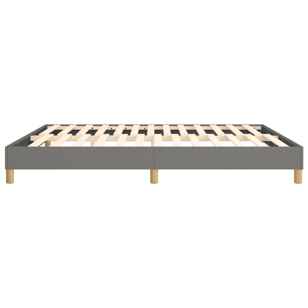 vidaXL Bed Frame without Mattress Dark Grey King Fabric (US Only)
