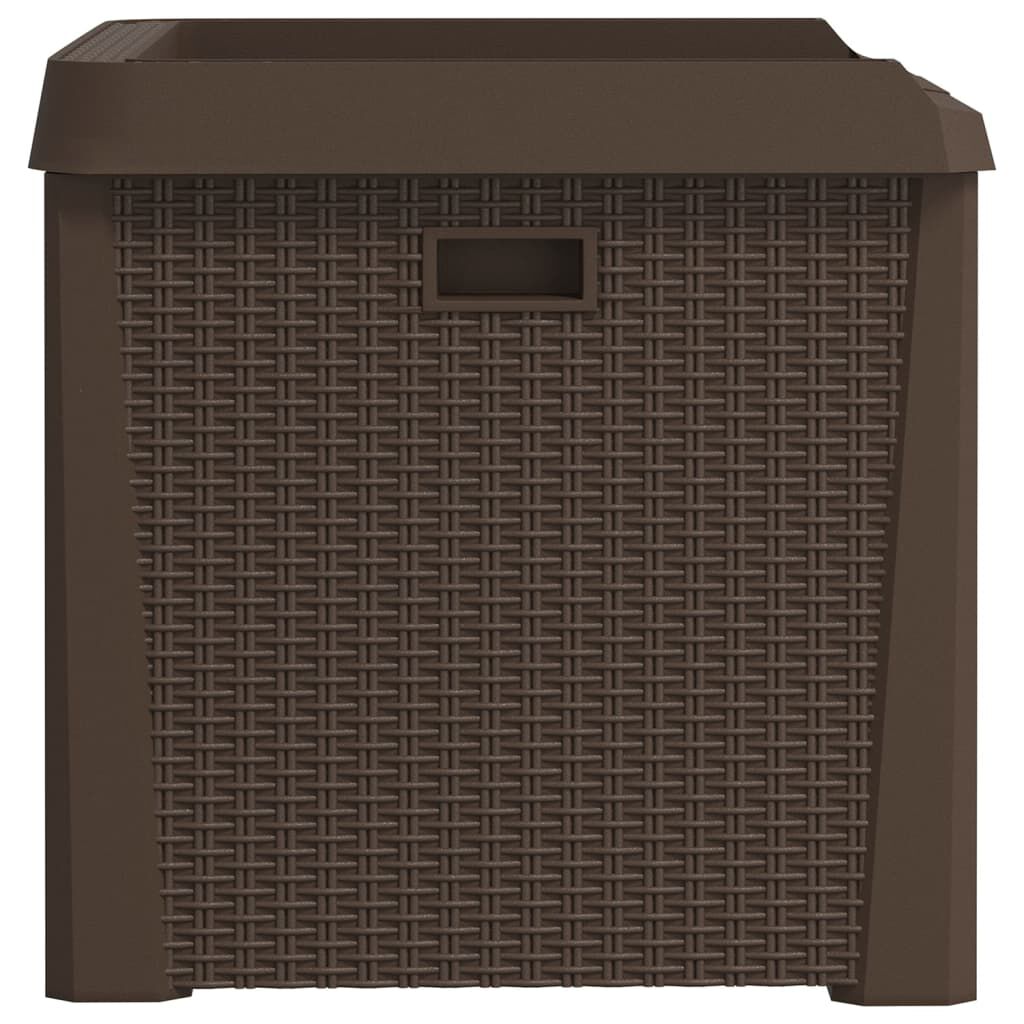 vidaXL Garden Storage Box Brown 125 L PP