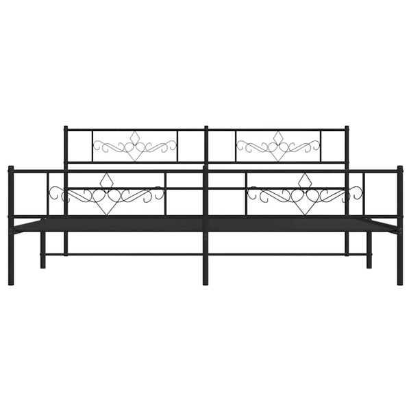 vidaXL Metal Bed Frame without Mattress with Footboard Black 183x213cm