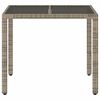 vidaXL Garden Table with Glass Top Grey 90x90x75 cm Poly Rattan