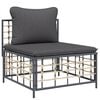vidaXL 8 Piece Garden Lounge Set with Cushions Anthracite Poly Rattan