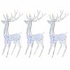 vidaXL XXL Acrylic Christmas Reindeers 250 LED 3 pcs 180 cm Multicolour
