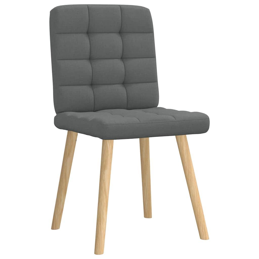 vidaXL Dining Chairs 2 pcs Dark Grey Fabric
