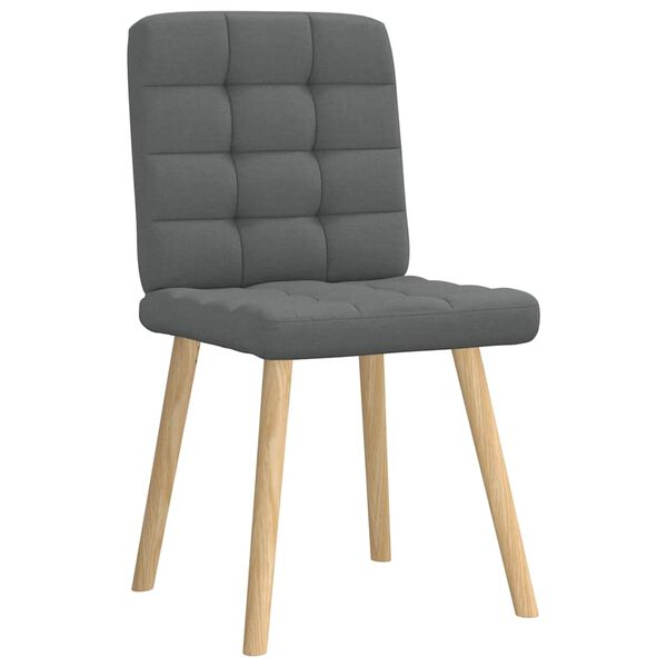 vidaXL Dining Chairs 2 pcs Dark Grey Fabric
