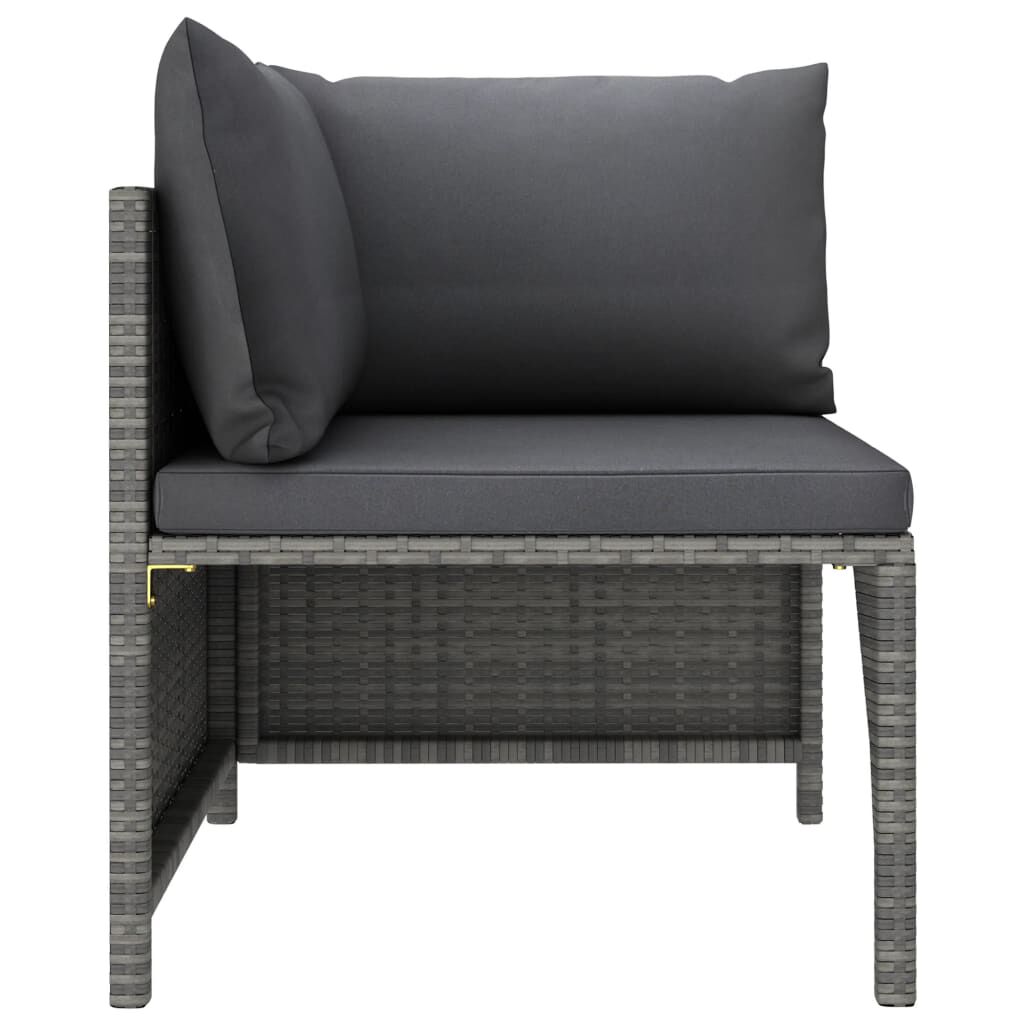 vidaXL 5 Piece Garden Sofa Set with Cushions Grey Poly Rattan