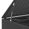 vidaXL Garden Cushion Box PE Rattan 145x100x103 cm Black