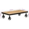vidaXL Coffee Table with Wheels Solid Mango Wood 100x55x26 cm