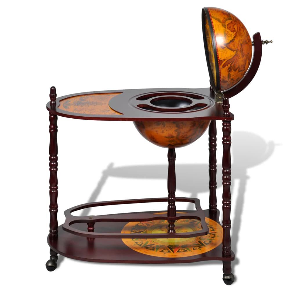 vidaXL Globe Bar Wine Stand Eucalyptus Wood Freestanding