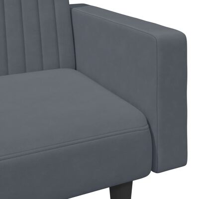 vidaXL 2 Piece Sofa Set Dark Grey Velvet