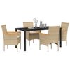 vidaXL Garden Dining Set with Cushion 5 pcs Beige Poly Rattan
