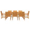 vidaXL Garden Dining Set 9 pcs Brown 200 x 90 x 74 cm