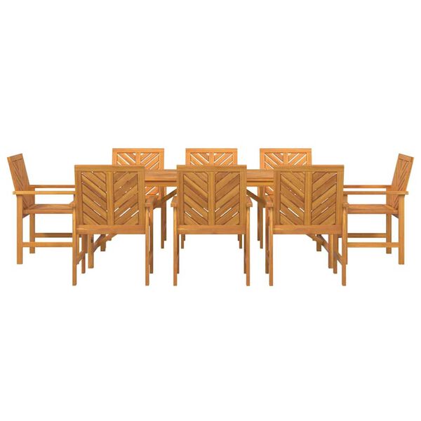 vidaXL Garden Dining Set 9 pcs Brown 200 x 90 x 74 cm