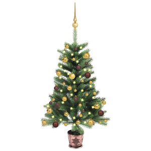 vidaXL Artificial Pre-lit Christmas Tree with Ball Set 240 cm Green
