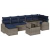 vidaXL Garden Sofa Set with Cushion 8 pcs Grey and navy blue