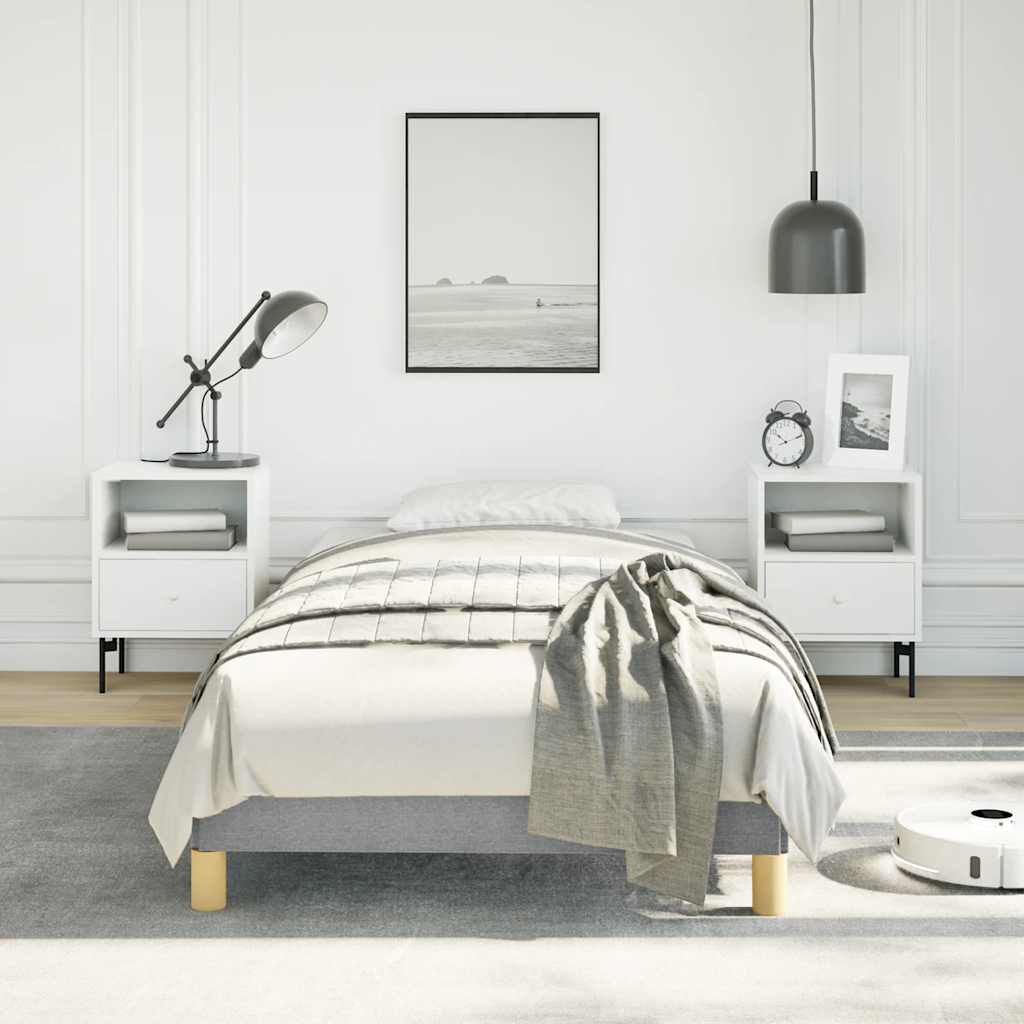 vidaXL Bed Frame without Mattress Light Grey 100x190 cm Twin Fabric